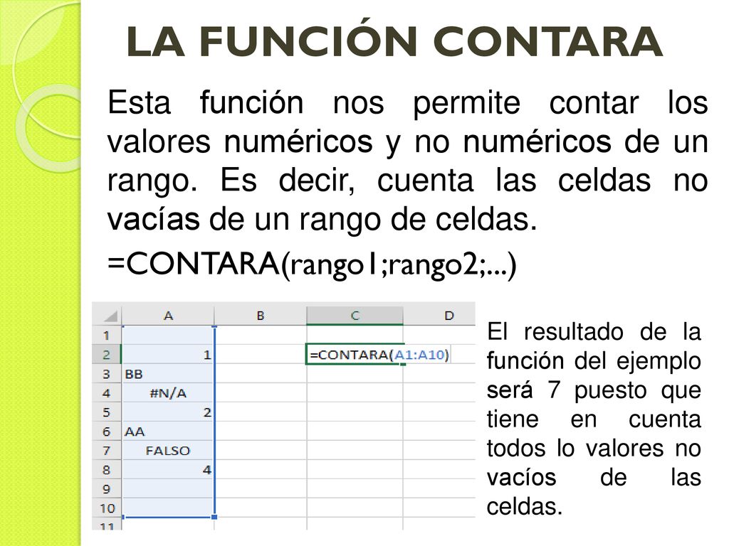 Funciones Contar Contara Contar Si Y Contar Si Conjunto Ppt Descargar